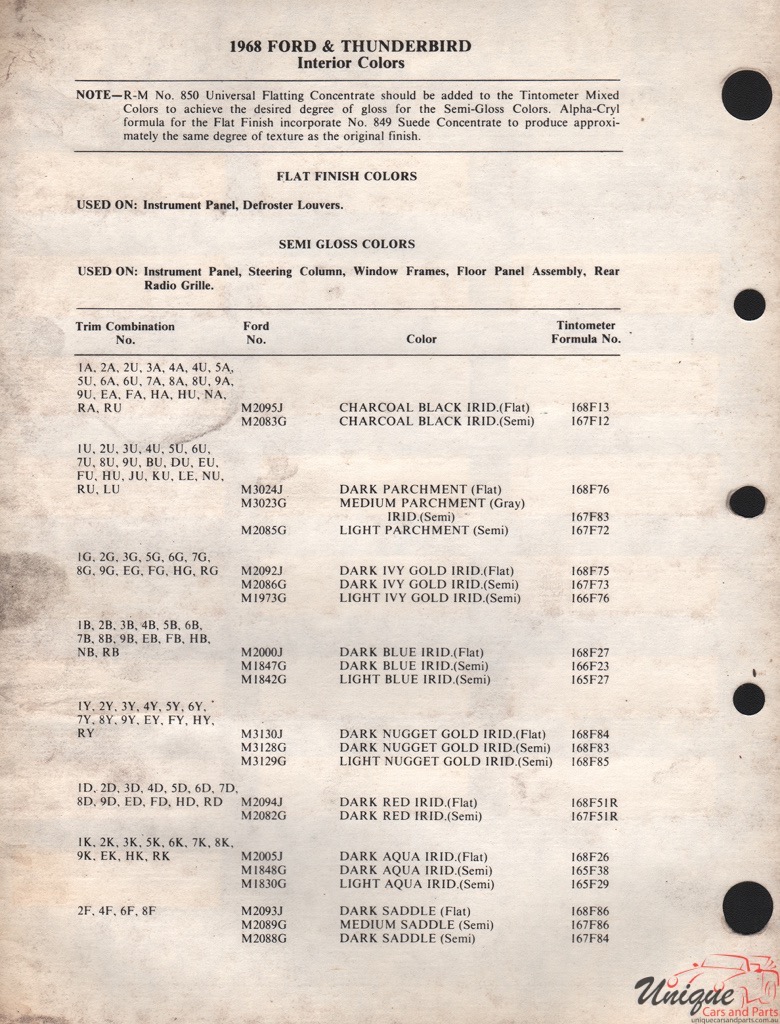 1968 Ford Paint Charts Rinshed-Mason 7